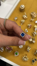 Load image into Gallery viewer, 10K Gold Blue Square Halo Ring