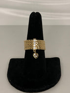 14K Solid Gold Diamond Accent Heart Ring