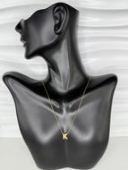 14K Solid Gold Initial “K” Pendant Necklace