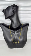 14K Gold Paperclip Bar Necklace – 18”