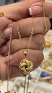 14K Real Gold Knot Pendant Necklace – Timeless Elegance