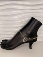 💛 14K Gold Heart Charm Anklet 💛